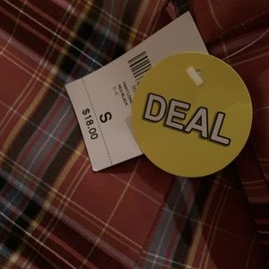 Forever 21 orange plaid cropped ankle pants NWT small